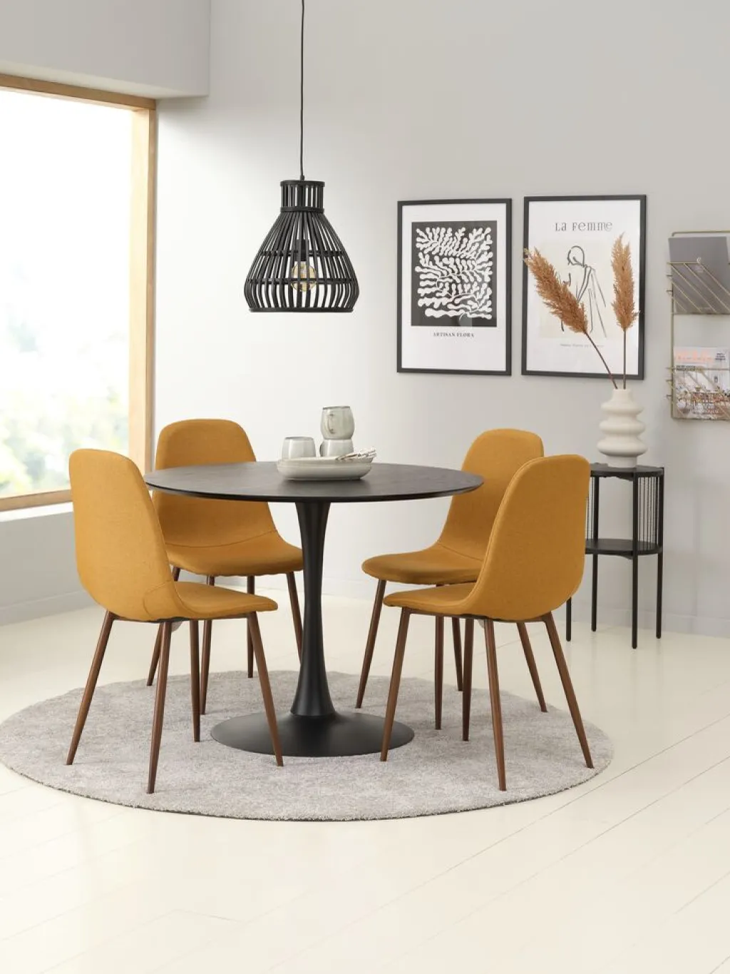 Sillas De Comedor>JYSK JONSTRUPSilla de comedor JONSTRUP tela curri/color roble oscuro Curry