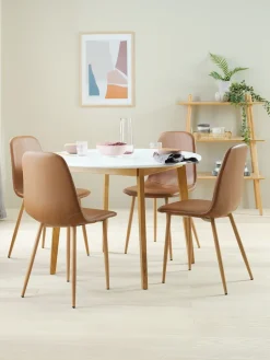 Sillas De Comedor>JYSK JONSTRUPSilla de comedor JONSTRUP polipiel marrón/roble natural Coñac