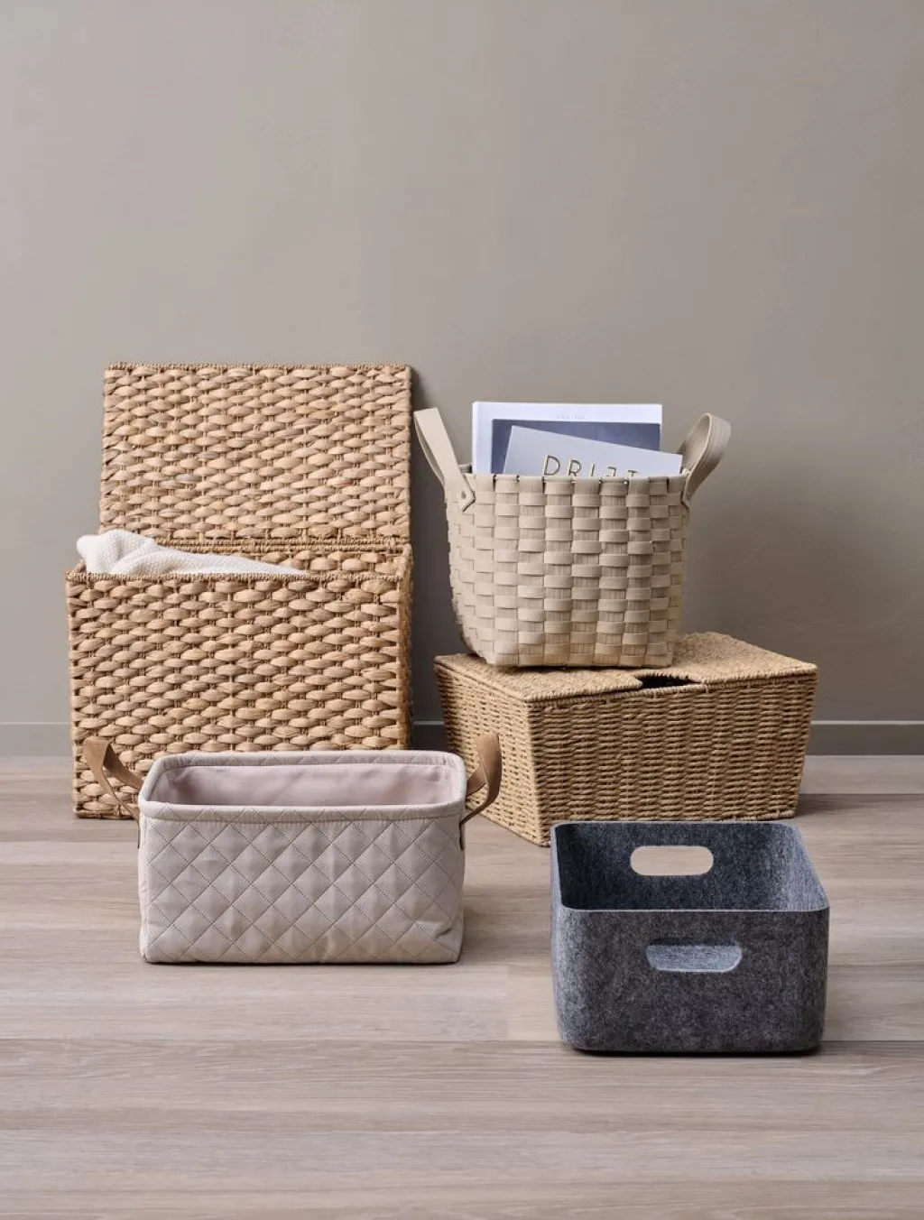 Todas Las Cestas|Cestas Y Cajas>JYSK JOSEFCesta JOSEF A25xL33xA14cm gris