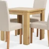 Mesas De Comedor|Conjuntos De Comedor>JYSK JUNGEN + TUREBYMesa JUNGEN L80/160 roble cálido + 4 sillas TUREBY beis