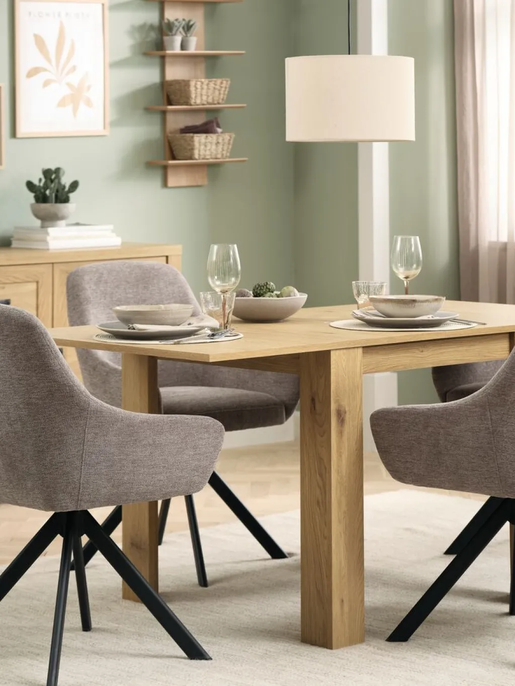 Mesas De Comedor>JYSK JUNGENMesa de comedor JUNGEN 80x80/160 color roble cálido