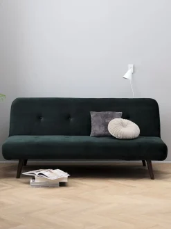 Sofás Cama|Sofás Cama>JYSK JUVRESofá cama JUVRE terciopelo /nogal Verde oscuro