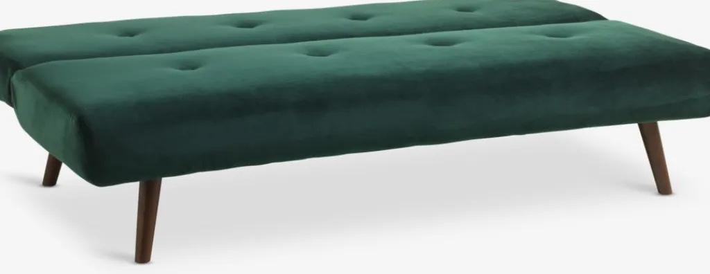 Sofás Cama|Sofás Cama>JYSK JUVRESofá cama JUVRE terciopelo /nogal Verde oscuro