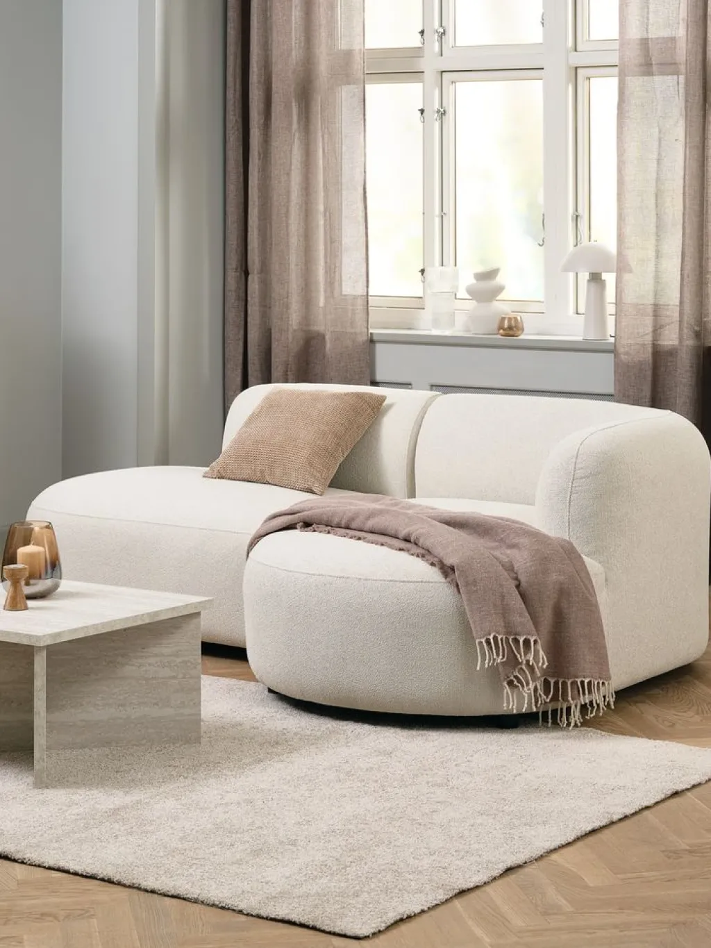 2 Plazas|3 Plazas>JYSK JYLLINGESofá JYLLINGE chaise longue felpa beis