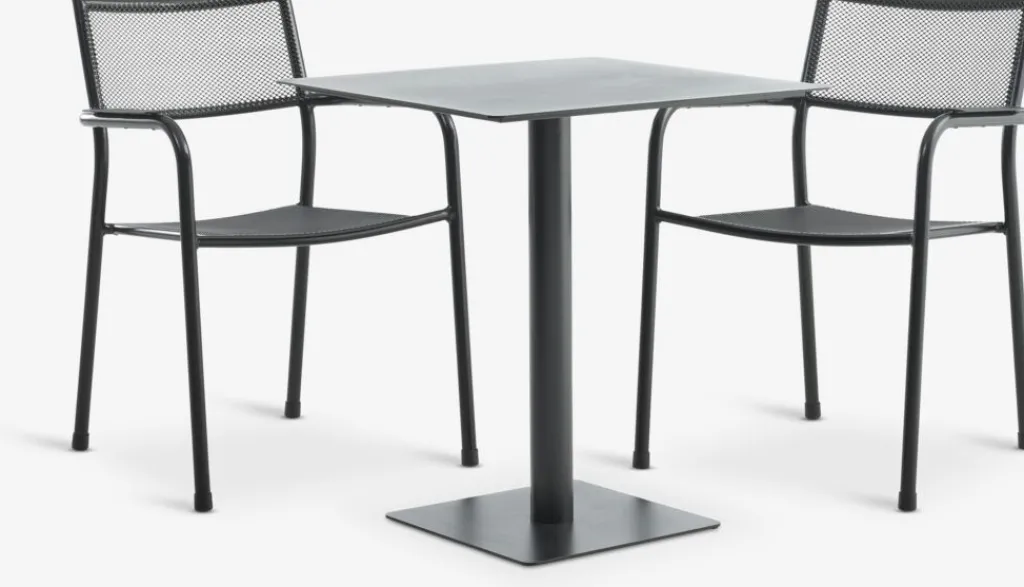 Conjuntos Mesa Y Sillas De Jardín>JYSK KAPPRUET + HEMSEDALMesa KAPPRUET L65 + 2 sillas HEMSEDAL negro