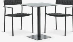 Conjuntos Mesa Y Sillas De Jardín>JYSK KAPPRUET + TRILLEVALLENMesa KAPPRUET L65 + 2 sillas TRILLEVALLEN negro