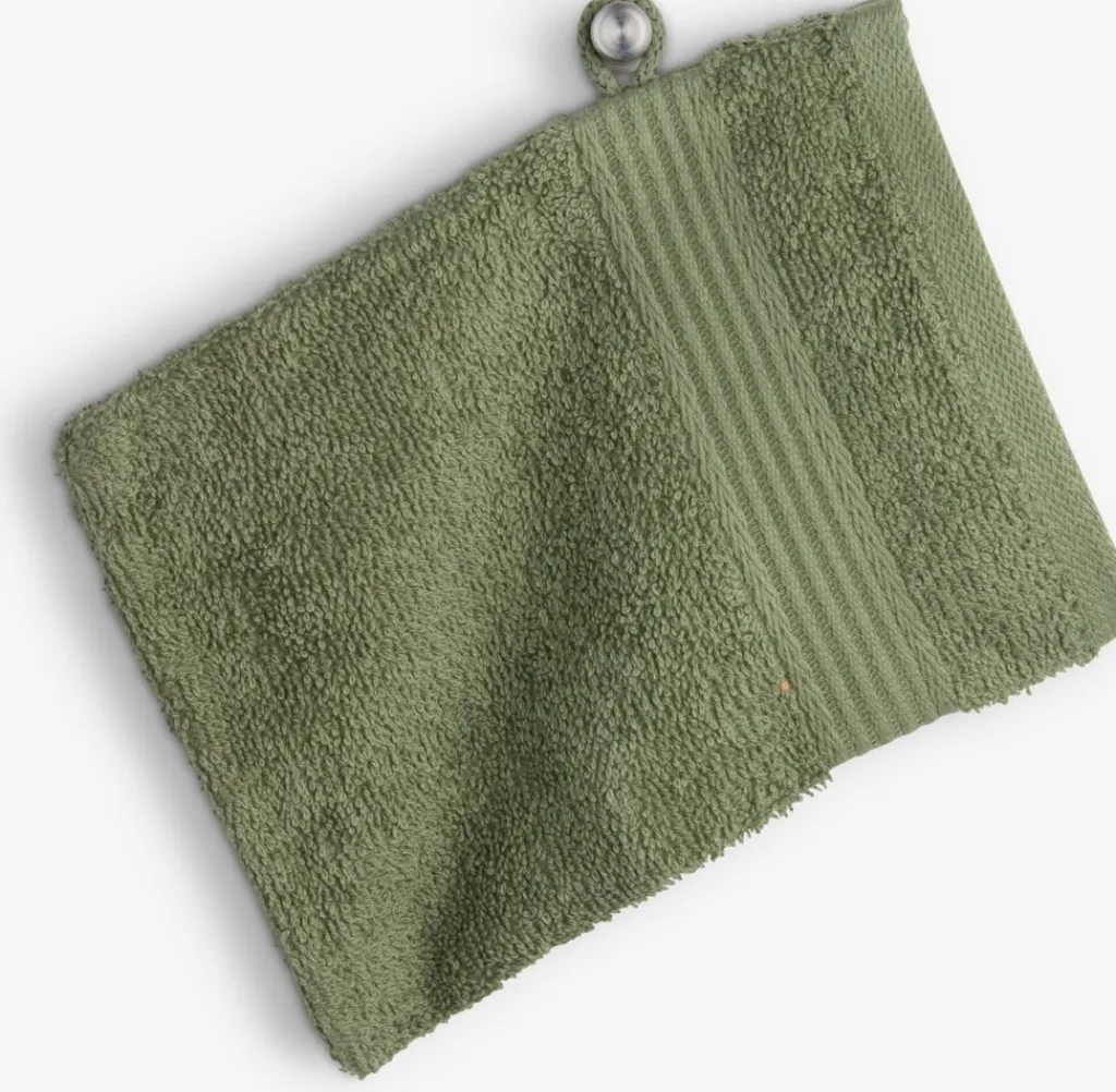 Toallas De Lavabo|Toallas De Manos>KRONBORG KARLSTADGOLDManopla de baño KARLSTAD 15x21 Verde militar