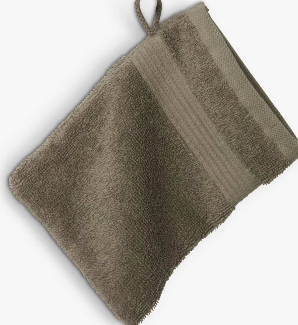 Toallas De Lavabo|Toallas De Manos>KRONBORG KARLSTADGOLDManopla de baño KARLSTAD 15x21 oliva Verde oliva