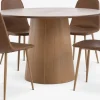 Mesas De Comedor|Conjuntos De Comedor>JYSK KLIPLEV + JONSTRUPMesa KLIPLEV Ø120 roble natural + 4 sillas JONSTRUP marrón