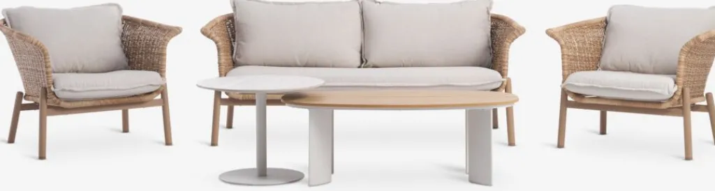 Conjuntos Mesa Y Sillas De Jardín|Muebles De Jardín>JYSK KOEPINGConjunto muebles jardín KOEPING 4,5 plazas natural