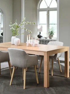 Mesas De Comedor|Conjuntos De Comedor>JYSK KORSKRO + ADSLEVMesa KORSKRO L200/326 roble natural + 4 sillas ADSLEV beis