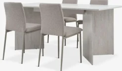 Mesas De Comedor|Conjuntos De Comedor>JYSK KRONDAL + BRANDEMesa KRONDAL L180 travertino + 4 sillas BRANDE beis