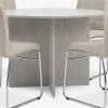 Mesas De Comedor|Conjuntos De Comedor>JYSK KRONDAL + HAMMELMesa KRONDAL Ø110 travertino + 4 sillas HAMMEL beis