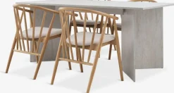 Mesas De Comedor|Conjuntos De Comedor>JYSK KRONDAL + LYKSBORGMesa KRONDAL L180 travertino + 4 LYKSBORG roble natural