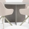 Mesas De Comedor|Conjuntos De Comedor>JYSK KRONDAL + ROSTRUPMesa KRONDAL Ø110 travertino + 4 sillas ROSTRUP beis