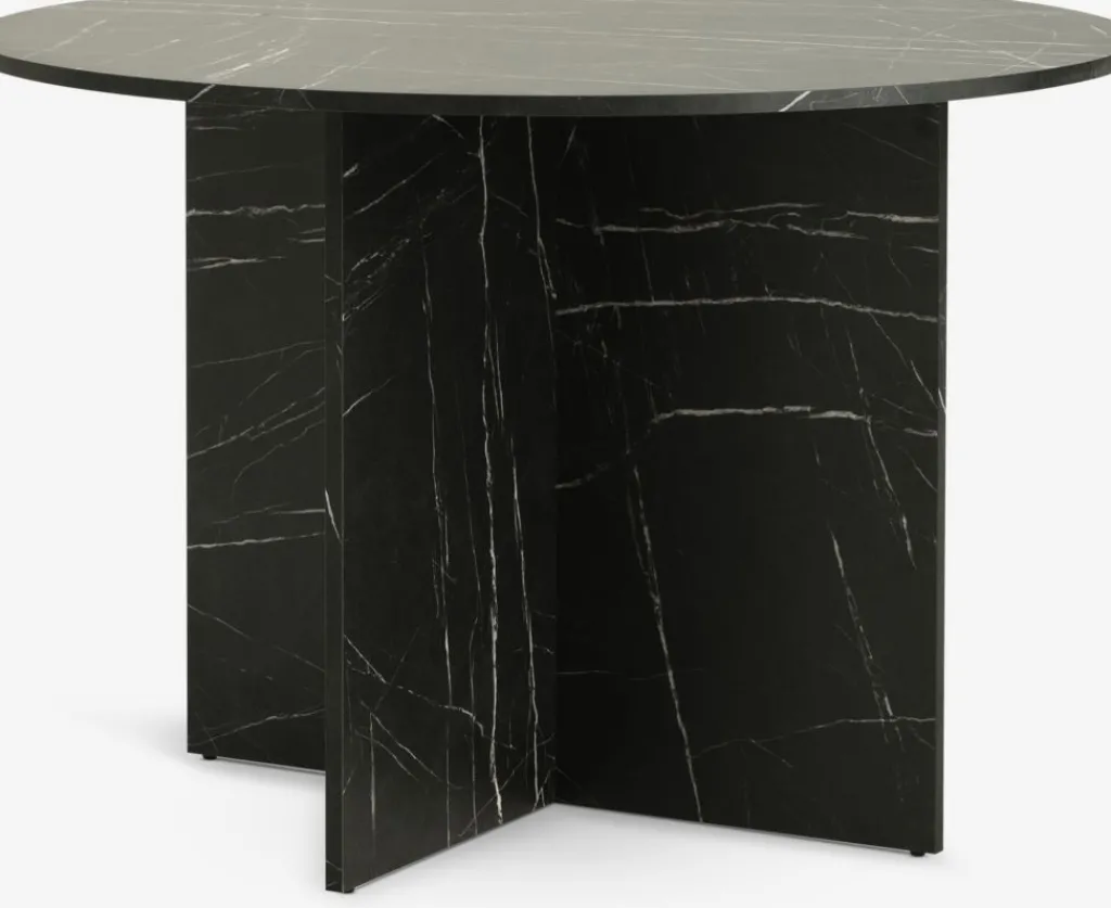 Mesas De Comedor>JYSK KRONDALMesa de comedor KRONDAL Ø110 color mármol negro Negro+Mármol