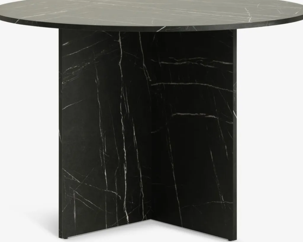 Mesas De Comedor>JYSK KRONDALMesa de comedor KRONDAL Ø110 color mármol negro Negro+Mármol
