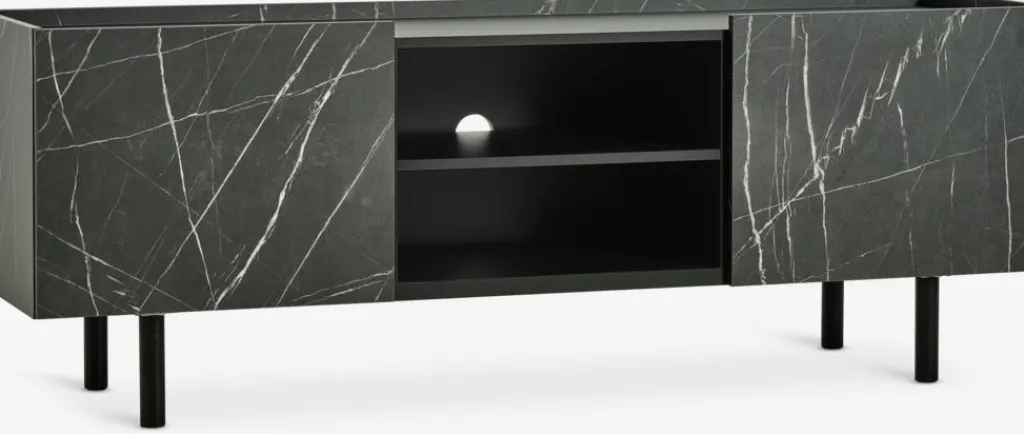 Muebles De TV>JYSK KRONDALMueble TV KRONDAL 2 puertas color mármol/negro