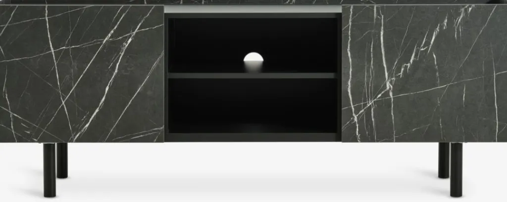 Muebles De TV>JYSK KRONDALMueble TV KRONDAL 2 puertas color mármol/negro