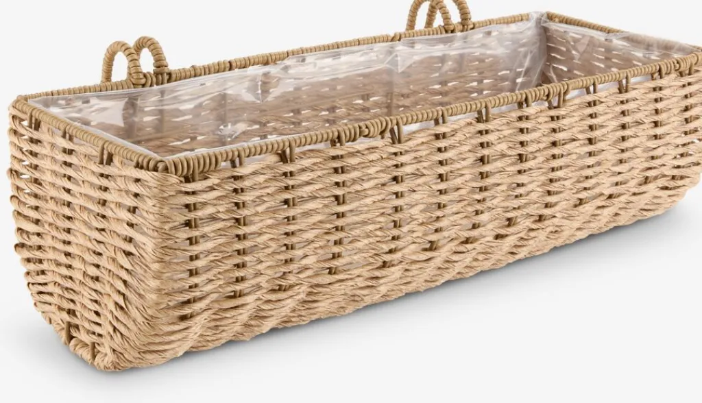 Maceteros>JYSK KUBBJardinera para balcón KUBB A18xL50xA16 natural