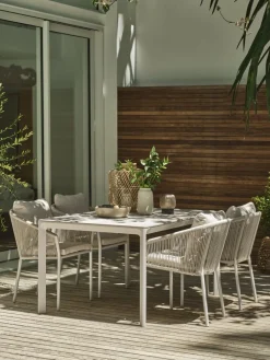 Conjuntos Mesa Y Sillas De Jardín>JUTLANDIA KUMLA + GILJAMesa KUMLA L150 + 4 sillas GILJA beis