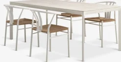 Conjuntos Mesa Y Sillas De Jardín>JUTLANDIA KUMLA + TAGMARKMesa KUMLA L200 + 4 sillas TAGMARK beis