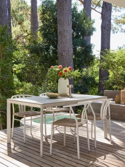 Conjuntos Mesa Y Sillas De Jardín>JUTLANDIA KUMLA + TAGMARKMesa KUMLA L150 + 4 sillas TAGMARK beis