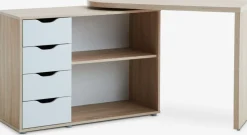 Escritorios|Escritorios Elevables>JYSK LANGAGEREscritorio LANGAGER 41-107x107-165 color roble claro/blanco