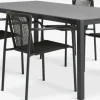 Conjuntos Mesa Y Sillas De Jardín>JYSK LANGET + KRISTIANSTADMesa LANGET L207 negro + 4 sillas KRISTIANSTAD verde