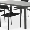 Conjuntos Mesa Y Sillas De Jardín>JYSK LANGET + TRILLEVALLENMesa LANGET L207 + 4 sillas TRILLEVALLEN negro