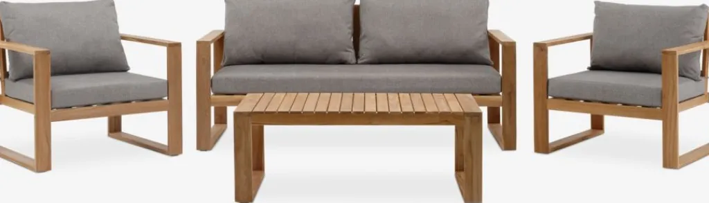 Conjuntos Mesa Y Sillas De Jardín|Muebles De Jardín>JUTLANDIA LILLEHOLMConjunto muebles jardín LILLEHOLM 4,5 plazas teca