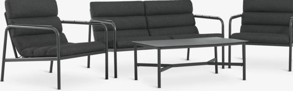 Conjuntos Mesa Y Sillas De Jardín|Muebles De Jardín>JYSK LILLESTROEMConjunto muebles jardín LILLESTROEM 4 plazas Negro
