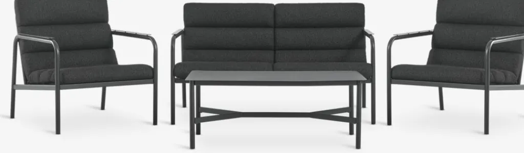 Conjuntos Mesa Y Sillas De Jardín|Muebles De Jardín>JYSK LILLESTROEMConjunto muebles jardín LILLESTROEM 4 plazas Negro