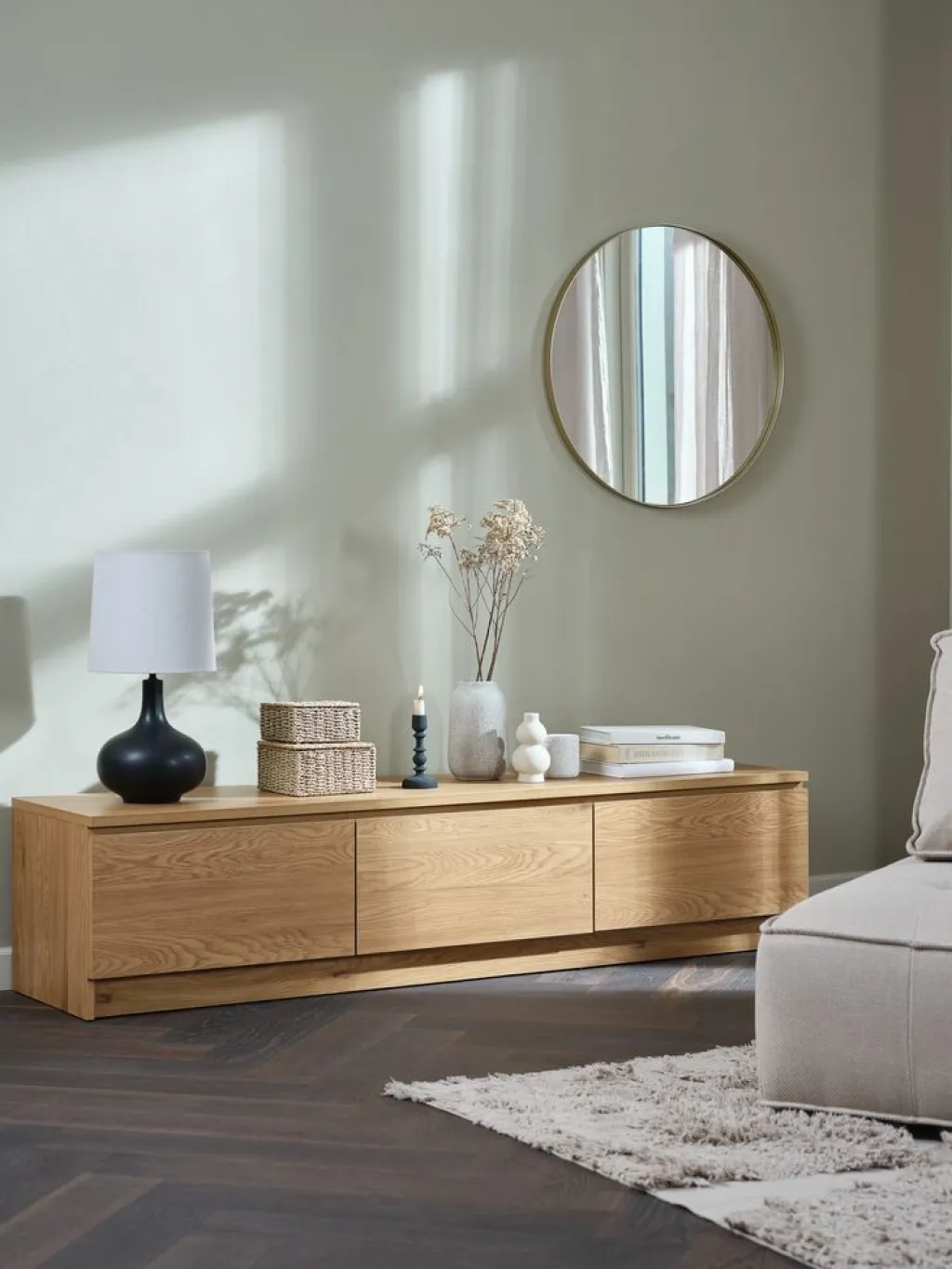 Muebles De TV>JYSK LIMFJORDENMueble TV LIMFJORDEN 2 cajones 1 puerta color Roble cálido