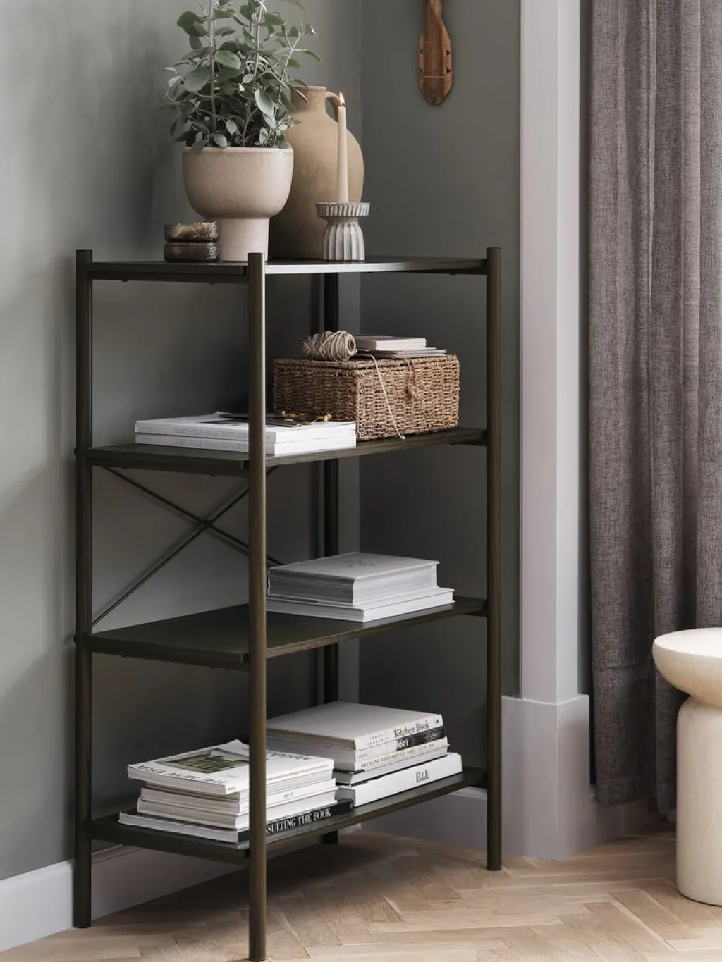 Estanterias Y Librerías|Estanterias Y Librerías>JYSK LINDVEDEstantería LINDVED 4 estantes color roble oscuro