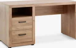Escritorios|Escritorios Elevables>JYSK LINTRUPEscritorio LINTRUP 60x140 2 cajones color roble salvaje