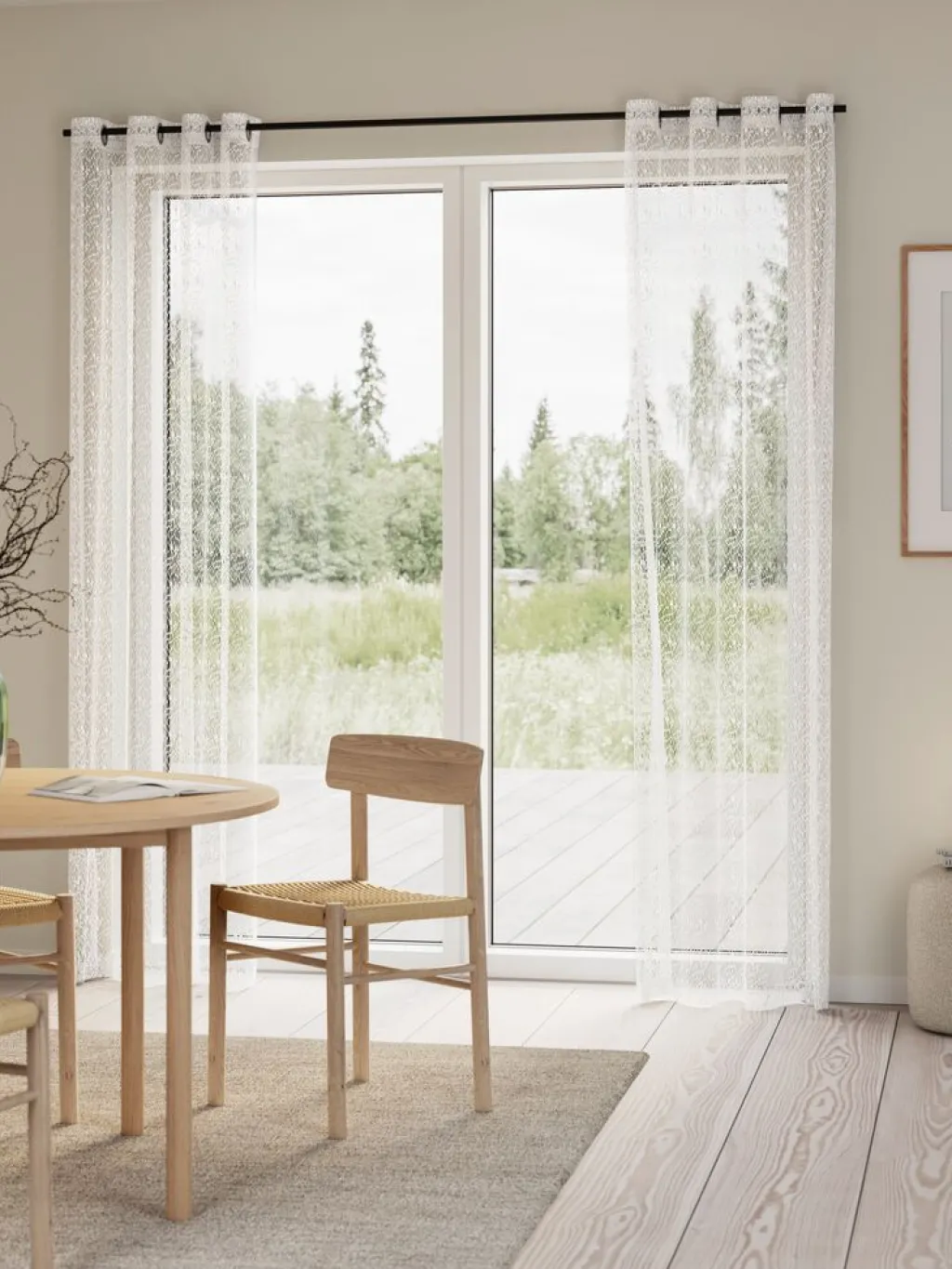 Cortinas De Hilos>JYSK LUROCortina LURO 1x140x300 malla Crema