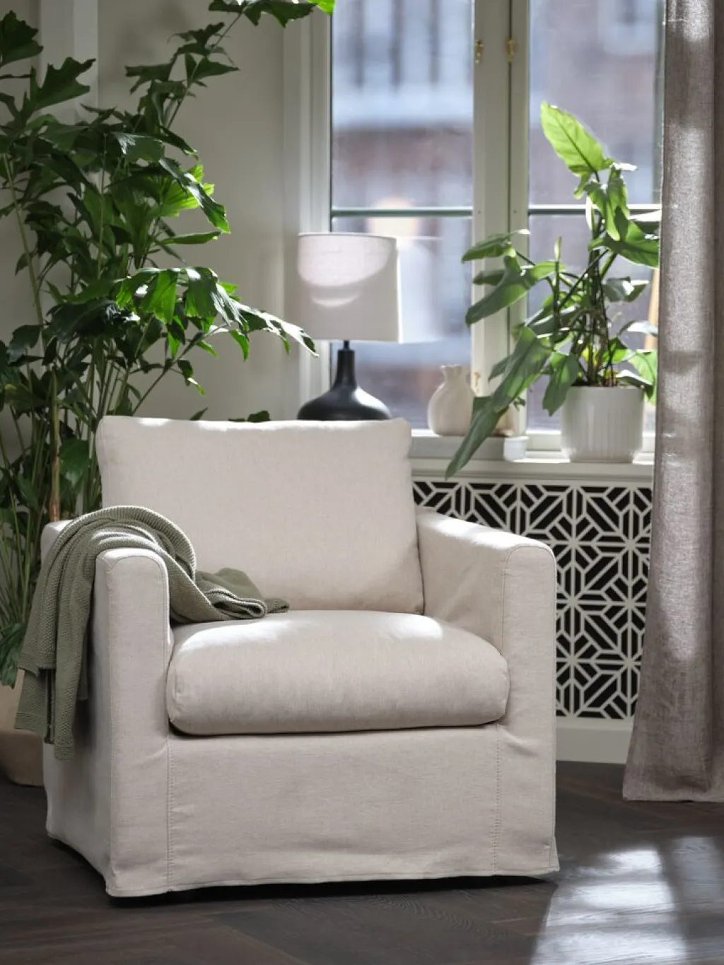 Sillones>JYSK LYNGAASillón LYNGAA funda extraíble tela beis