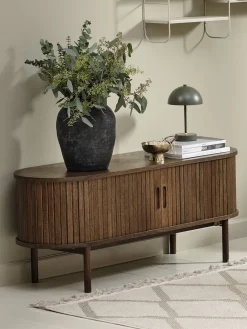 Muebles De TV>Royal Oak LYNGVIGMueble TV LYNGVIG 120cm 2 puertas persiana Roble oscuro