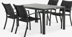 Conjuntos Mesa Y Sillas De Jardín>JUTLANDIA MADERUP + GLOMFJORDMesa MADERUP L150 + 4 sillas GLOMFJORD negro