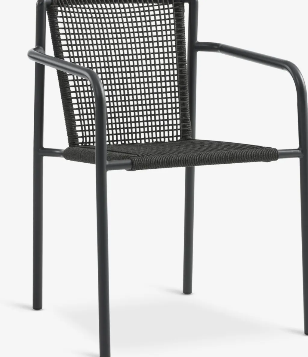 Conjuntos Mesa Y Sillas De Jardín>JYSK MADERUP + KRISTIANSTADMesa MADERUP L205 negro + 4 sillas KRISTIANSTAD verde