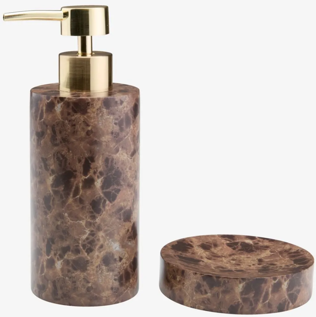 Cuidado Personal|Accesorios>JYSK MAKARYDBandeja vaciabolsillos MAKARYD Ø10xA2cm efecto mármol marrón