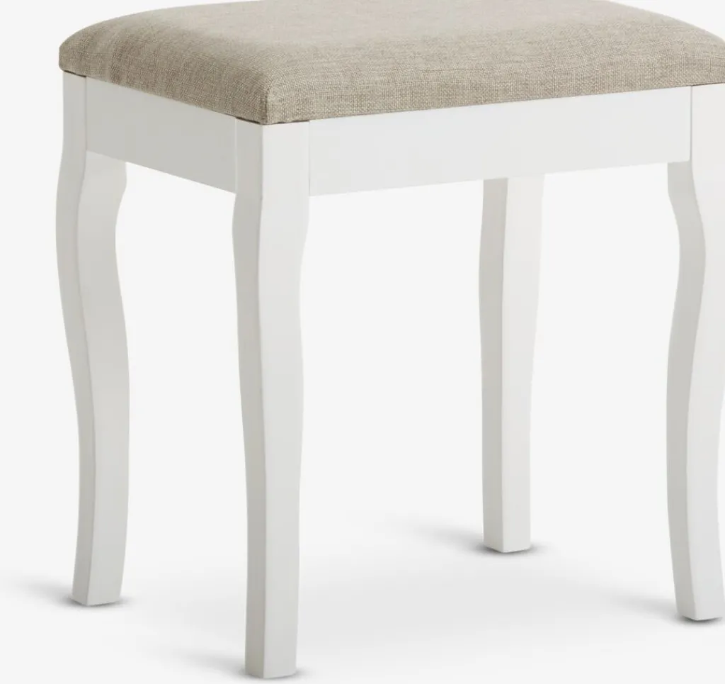 Sillas Plegables Y Taburetes>JYSK MALLINGTaburete MALLING blanco/tela beis