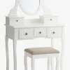 Consolas|Consolas>JYSK MALLINGTocador + taburete MALLING con espejo blanco/beis