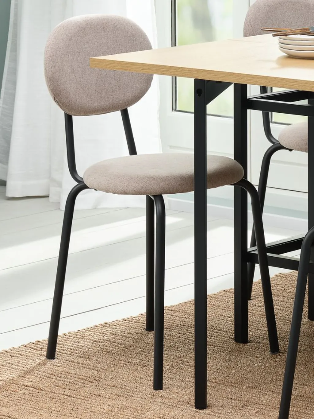 Sillas De Comedor>JYSK MALTSilla de comedor MALT tela arena/negro
