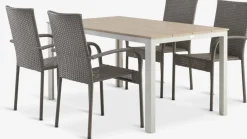 Conjuntos Mesa Y Sillas De Jardín>JYSK MARIELYST + GUDHJEMMesa MARIELYST L150 beis + 4 sillas GUDHJEM natural Beige
