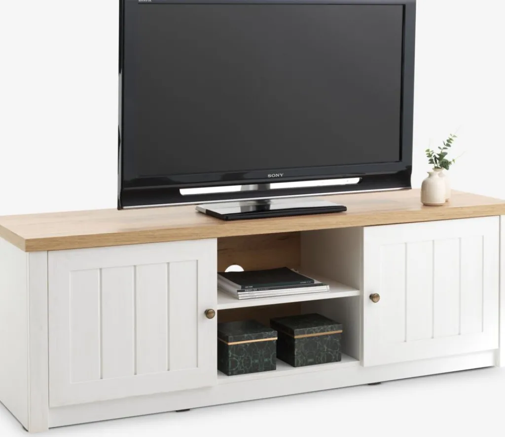 Muebles De TV>JYSK MARKSKELMueble TV MARKSKEL 2 puertas blanco/roble salvaje natural