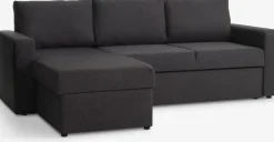 Sofás Cama|Sofás Cama>JYSK MARSLEVSofá cama con chaise longue MARSLEV tela Gris oscuro