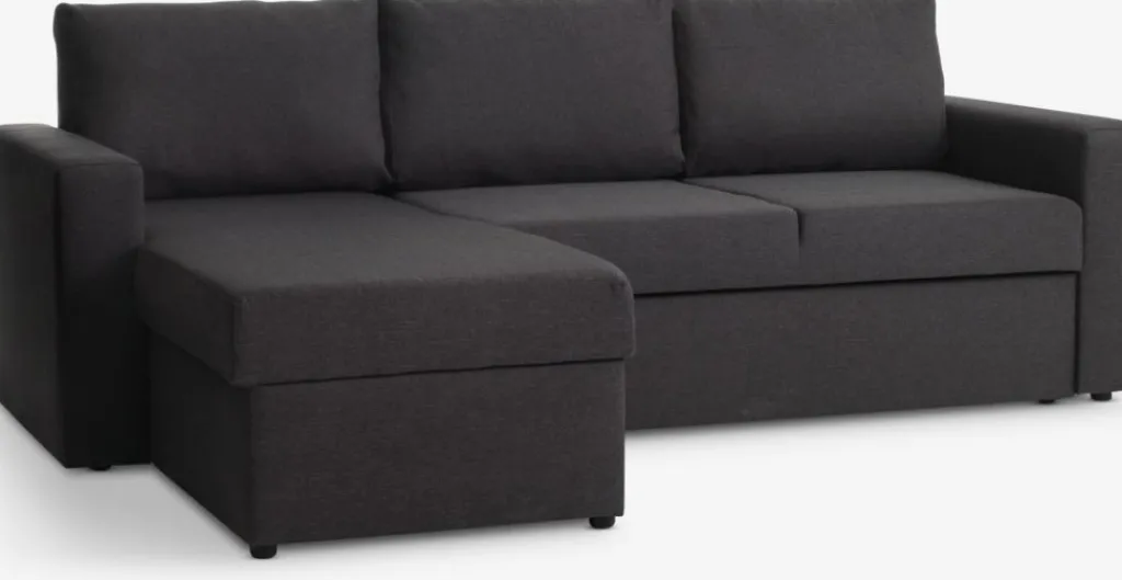 Sofás Cama|Sofás Cama>JYSK MARSLEVSofá cama con chaise longue MARSLEV tela Gris oscuro