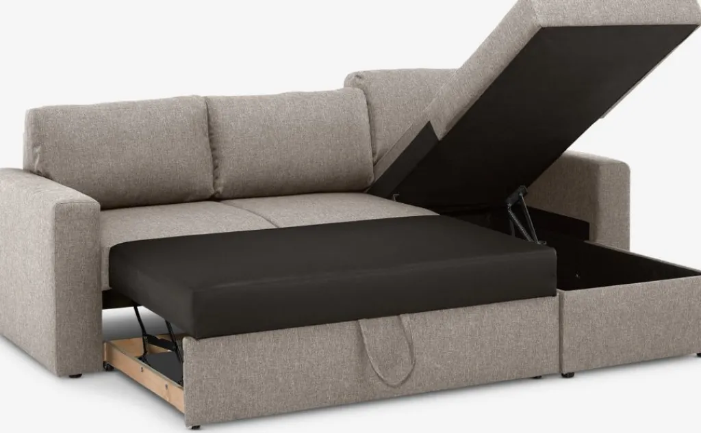 Sofás Cama|Sofás Cama>JYSK MARSLEVSofá cama con chaise longue MARSLEV tela Gris claro